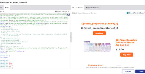 abandoned cart email template